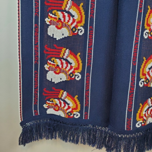 Cuauhtemoc Aztec Poncho Shrug Fringe OSFM Woven Knit Acrylic Tie Front Beautiful - Picture 10 of 11